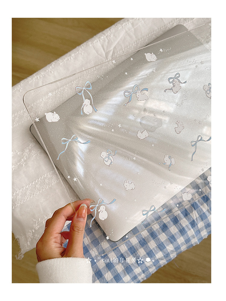 Ins Blue Bow Glitter Laptop Ca - Mac Laptop Accessories ulasan dan harga