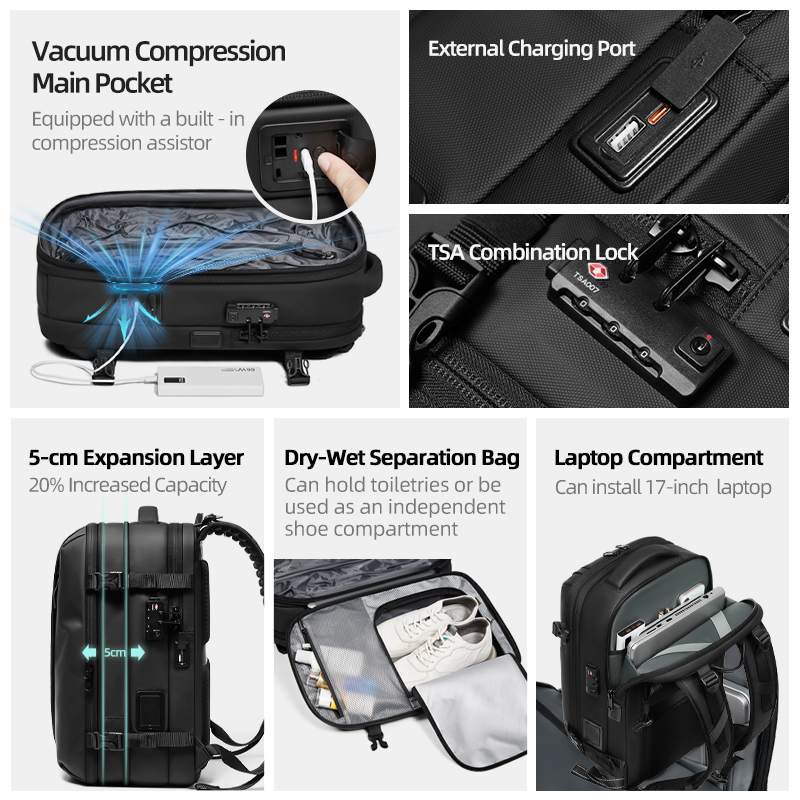 Men Travel Backpack One Click  - Laptop Backpack Anti Theft ulasan dan harga
