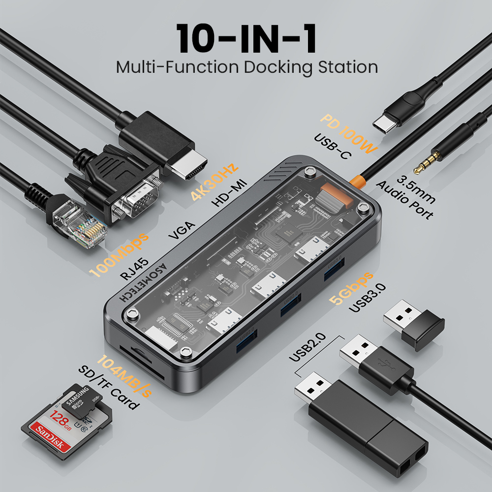 10 In 1 Hub Usb 3.0 Type C To  - Mac Laptop Accessories ulasan dan harga