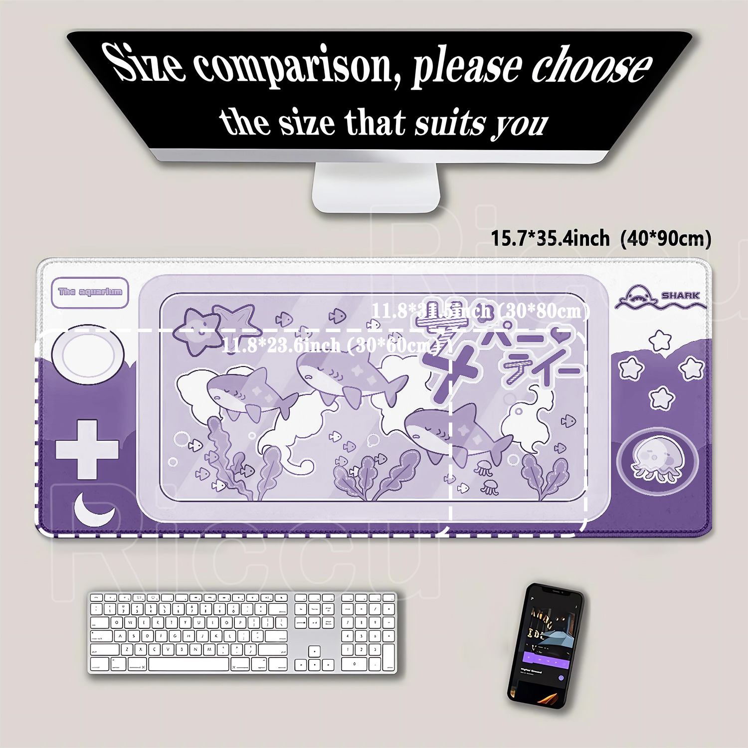 Mouse Pad Cute Shark Party The - Laptop Accessories Bundle ulasan dan harga